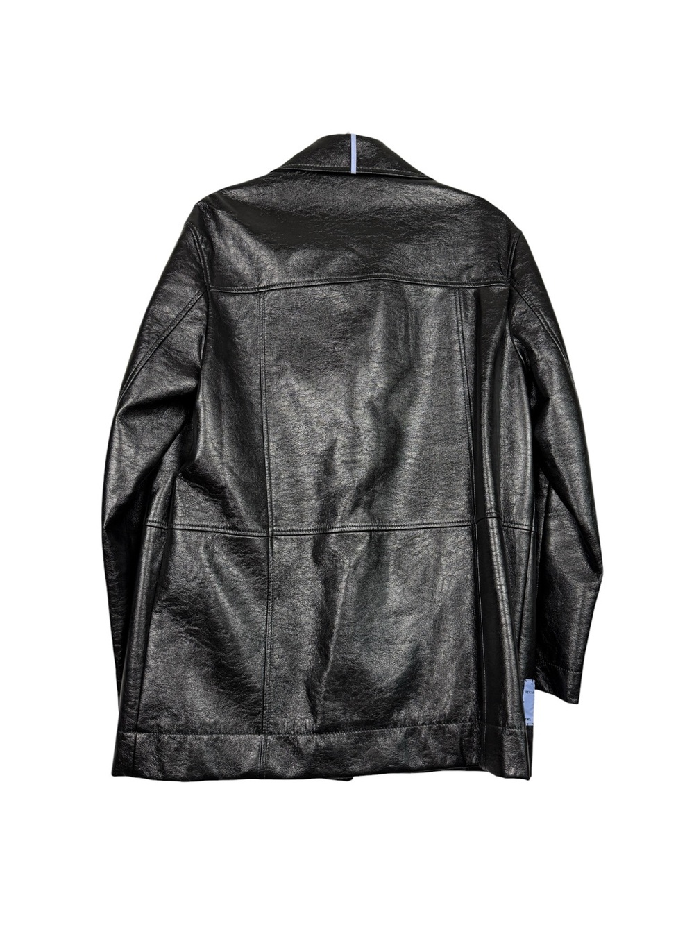 Alexander McQueen Faux Patent Leather Soft Button Jacket - Picture 3 of 8